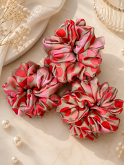Rosé Petal Dot Silk Scrunchie