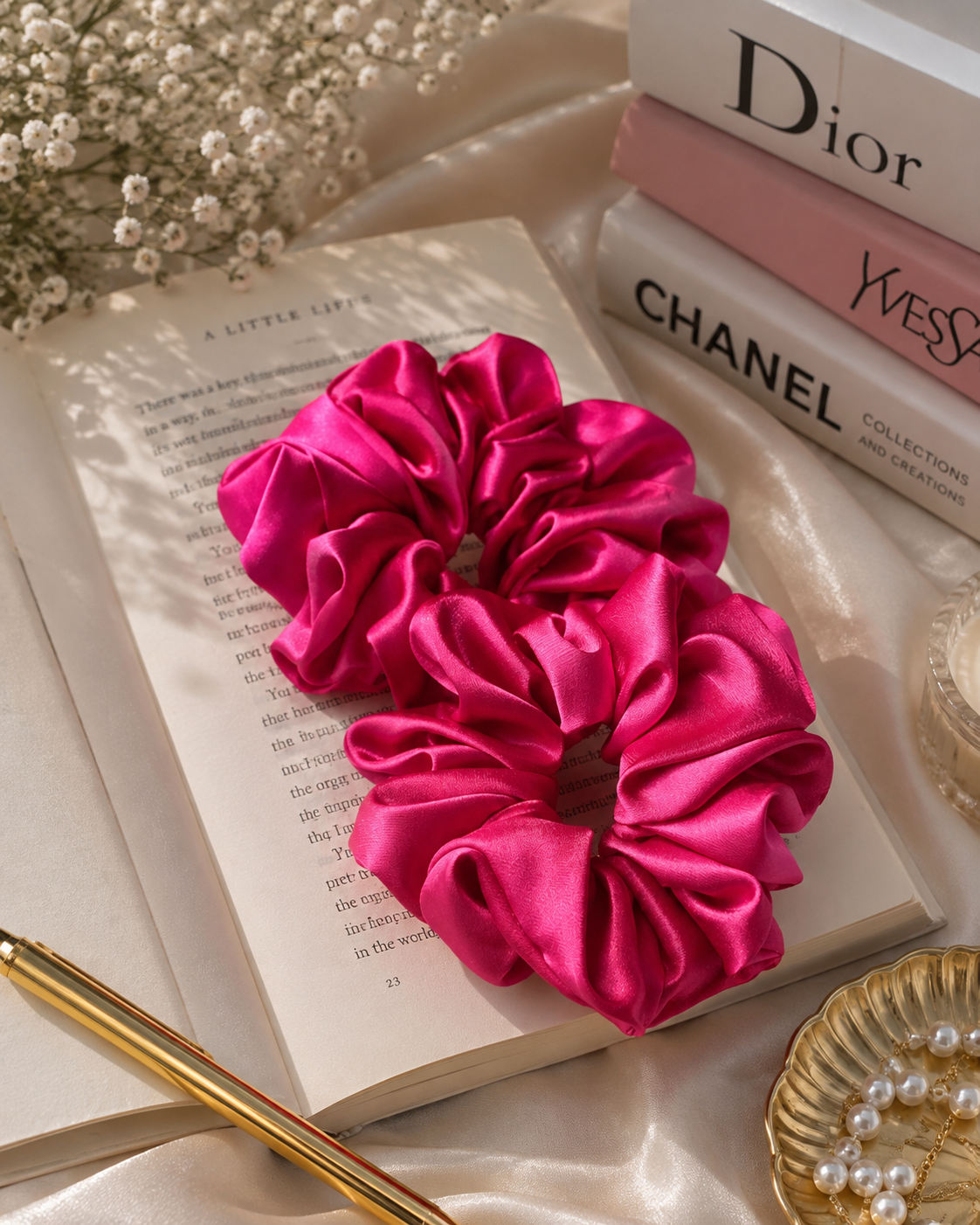Pink Crush Silk Scrunchie