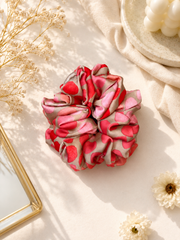 Rosé Petal Dot Silk Scrunchie
