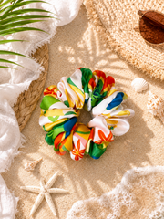 Botanical Mosaic Silk Scrunchie