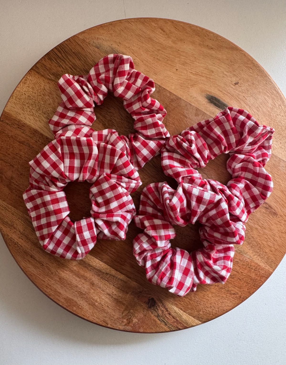 Red and White Scrunchie